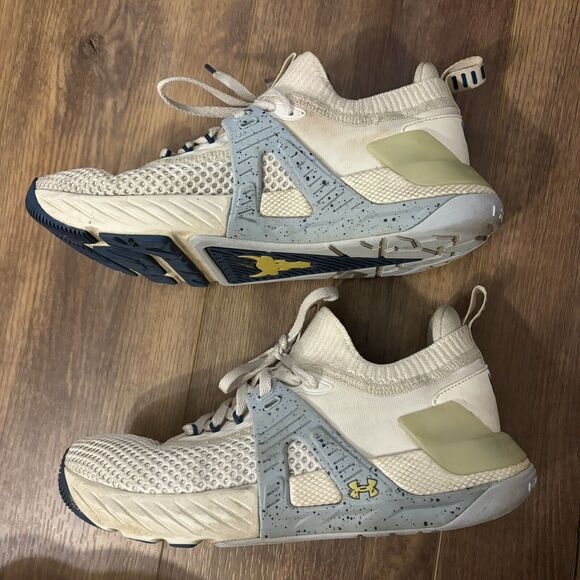 Under Armour Project Rock Shoes Womens 9 Stone Blue Sneakers Cross Training - Picture 3 of 9